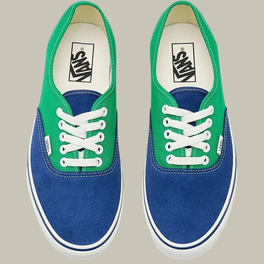 Vans Authentic Primary Navy Green Canvas Low Top Women's 9.5/Men's 8 UNISEX NEW
